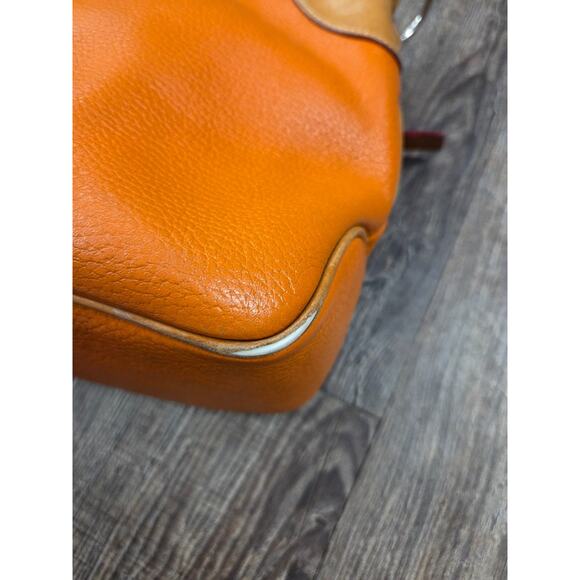Dooney & Bourke Small O-Ring Slouch Shoulder Bag Orange Leather Original Purse - Picture 8 of 9